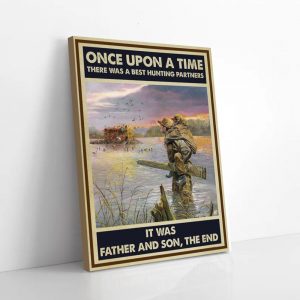 Father And Son Hunting Matte Canvas Wall Art